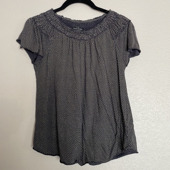 Lucky brand XS black top with brown dots - Picture 2 of 7